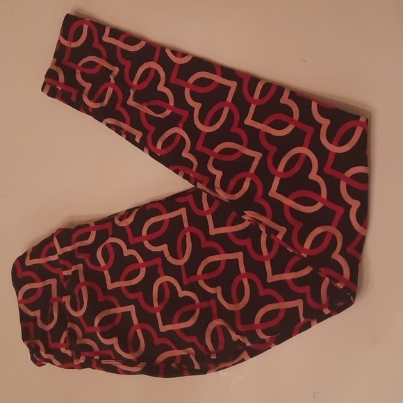 Lularoe Valentines Day heart print one size leggings - Picture 1 of 4